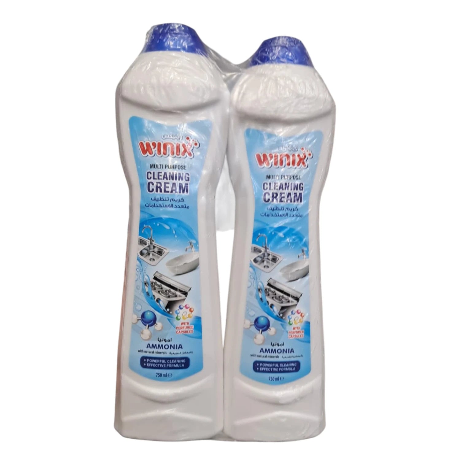 Winix Multi-Purpose Surface Cleaning Cream with Ammonia – Twin Pack (2 x 750ml) | Heavy-Duty Kitchen & Bathroom Cleaner | Tough on Grease, Limescale & Stains | With Micro Capsules for Deep Cleaning | Fresh Fragrance