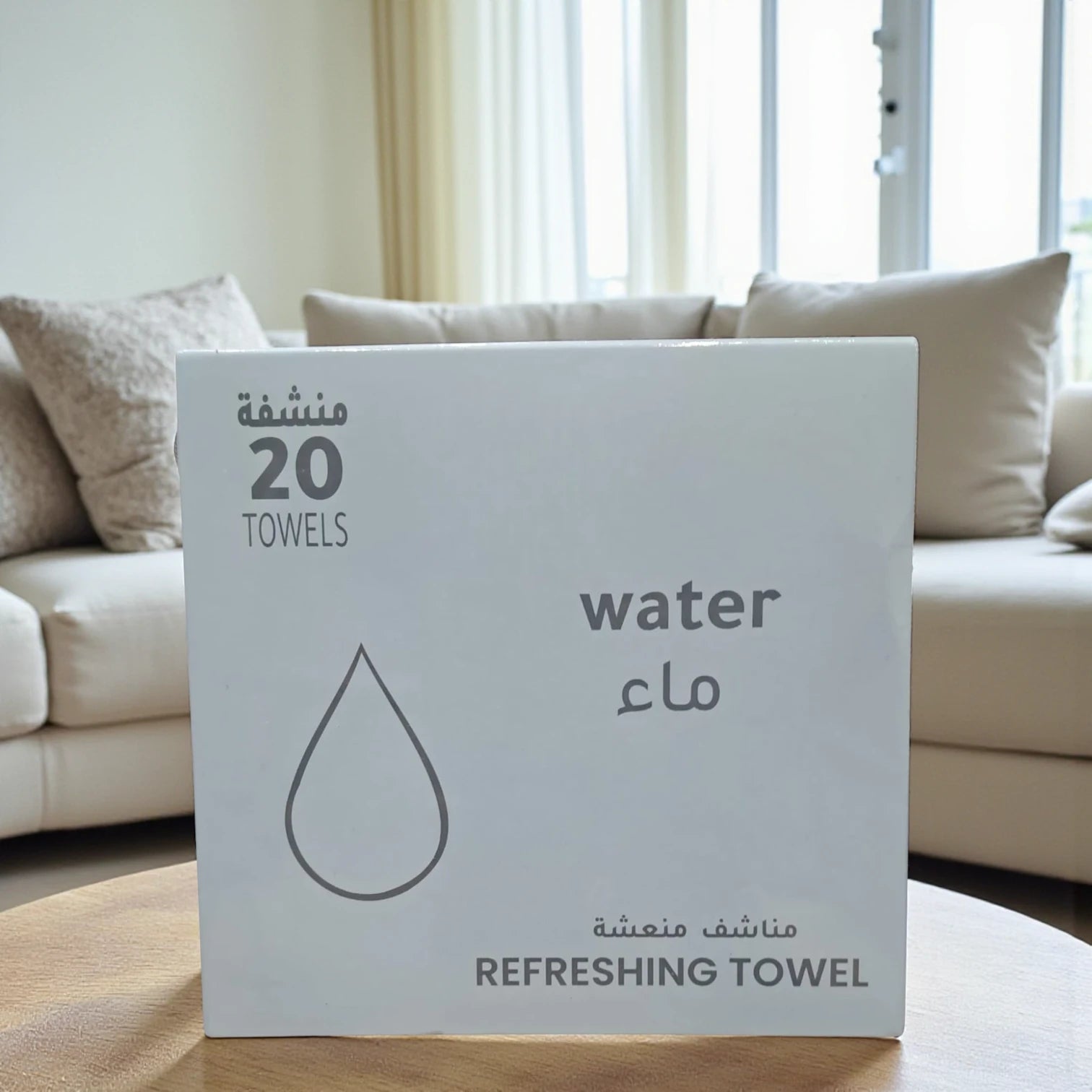 Water Refreshing Towels – 20 Pieces | Individually Wrapped Wet Wipes for Hygiene, Freshness & Travel Use - Damoo