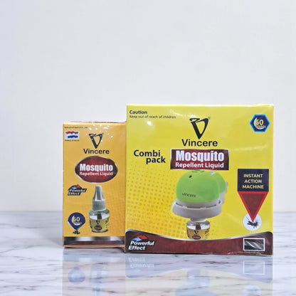 Vincere Mosquito Repellent Liquid Combo Pack – 2 Packages | Long-Lasting Indoor Protection with Heater & Refill, Safe & Effective - Damoo