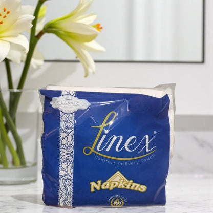 Linex Classic Paper Napkins – 450 Sheets | Ultra Soft, Hygienic & Sterilized Tissue for Dining, Kitchen & Everyday Use - Damoo