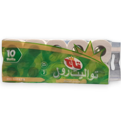 Taj Toilet Rolls – 10 Pack | 2 Ply Extra Soft Bathroom Tissue, 300 Sheets per Roll | Strong, Absorbent & Gentle - Damoo
