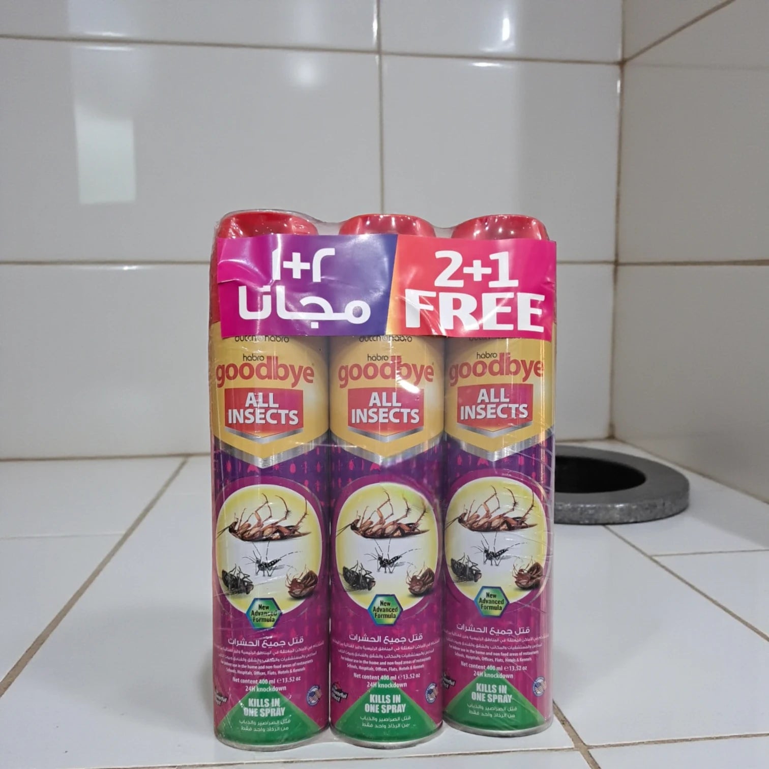 Habro Goodbye All Insects Spray 400ml Pack of 3 – Advanced Formula, Fast Knockdown for Flying & Crawling Insects, Multi-Purpose Household Insect Killer - Damoo