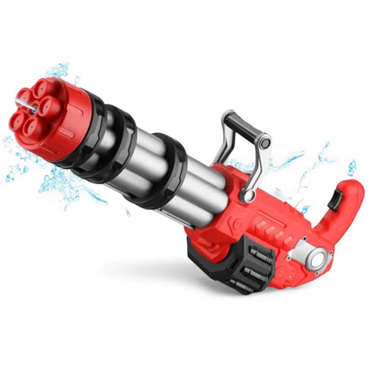 مسدس مياه جاتلينج كهربائي للأطفال - مسدس مياه أوتوماتيكي دوار ذو مدى طويل، تصميم متين مقاوم للماء، لعبة صيفية خارجية