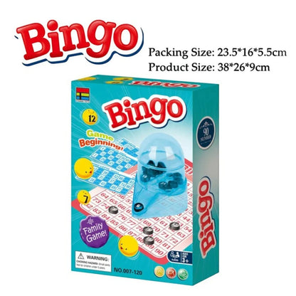 Bingo Family Board Game Set – Lottery Machine, Bingo Cards & Chips, Educational Lotto Party Game for Kids & Adults, Fun Family Night Board Game - Damoo