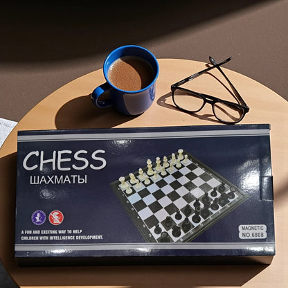 Magnetic Folding Chess Set with Portable Board | Educational Strategy Game for Kids & Adults | Travel-Friendly Chess Board with Secure Magnetic Pieces | Intelligence Development & Family Fun - Damoo