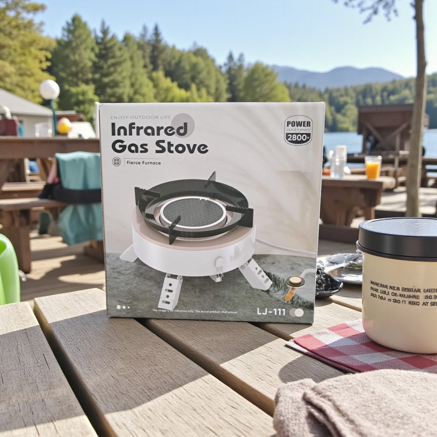 Infrared Gas Stove LJ-111 – 2800W High Power Portable Butane Gas Stove with Electronic Ignition – Compact Outdoor Cooking Burner for Camping, Hiking & Travel