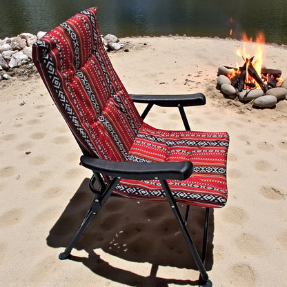Traditional Arabic Majlis Folding Chair with Cushion – Portable Camping & Outdoor Seating, Comfortable Padded Backrest