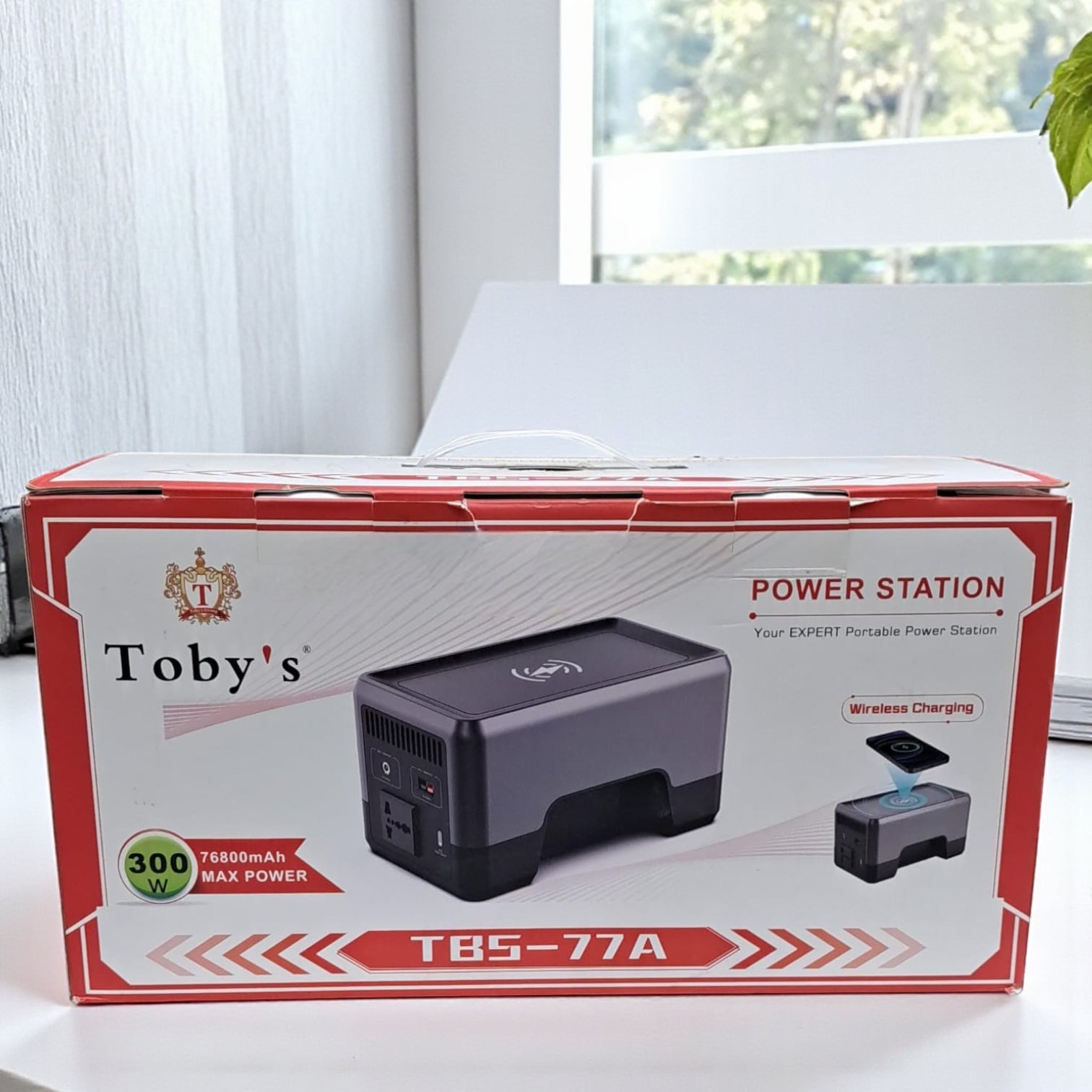 Toby's TBS-77A Portable Power Station 300W Max Power 76800mAh Battery with Wireless Charging, Multiple Outputs, Solar Input, Outdoor & Home Emergency Use