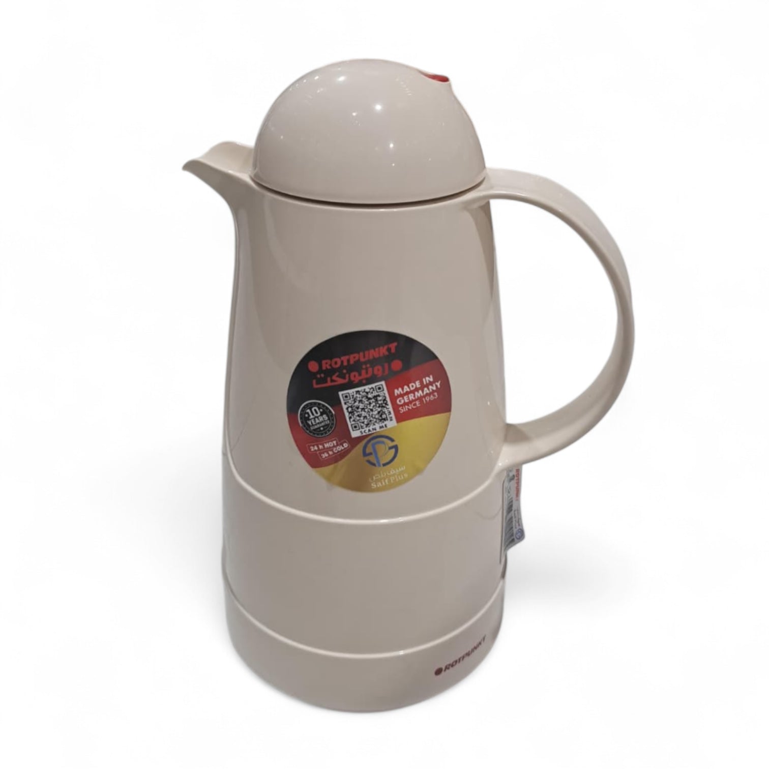 Rotpunkt 1.0L Vacuum Flask – Premium German-Made Insulated Thermos, Double-Walled Glass Liner, 24H Heat / 36H Cold Retention, BPA-Free Plastic, Dual-Function Screw Lid, Elegant & Leak-Proof Design - Damoo