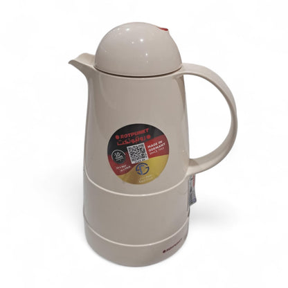 Rotpunkt 1.0L Vacuum Flask – Premium German-Made Insulated Thermos, Double-Walled Glass Liner, 24H Heat / 36H Cold Retention, BPA-Free Plastic, Dual-Function Screw Lid, Elegant & Leak-Proof Design - Damoo