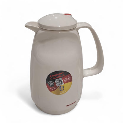 Rotpunkt 1.0L White Thermos – German-Made Vacuum Flask for Coffee & Tea, 36H Heat Retention, BPA-Free Double-Walled Design, Leak-Proof Lid & Ergonomic Handle for Home, Office, and Outdoor Use - Damoo