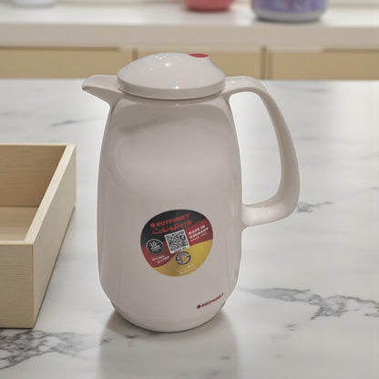 Rotpunkt 1.0L White Thermos – German-Made Vacuum Flask for Coffee & Tea, 36H Heat Retention, BPA-Free Double-Walled Design, Leak-Proof Lid & Ergonomic Handle for Home, Office, and Outdoor Use - Damoo