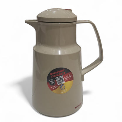 Rotpunkt 1.0L High-Quality Vacuum Jug – Beige Insulated Thermos with 24H Heat / 36H Cold Retention, Ergonomic Handle, Lightweight Design & Leak-Proof Lid – German-Made for Daily Use - Damoo