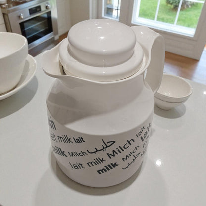 Helios Premium Thermos 1.3L – Elegant White Insulated Jug with Glass Q100 Liner, 24-Hour Hot & Cold Retention, and Modern Minimalist Design for Daily Use - Damoo