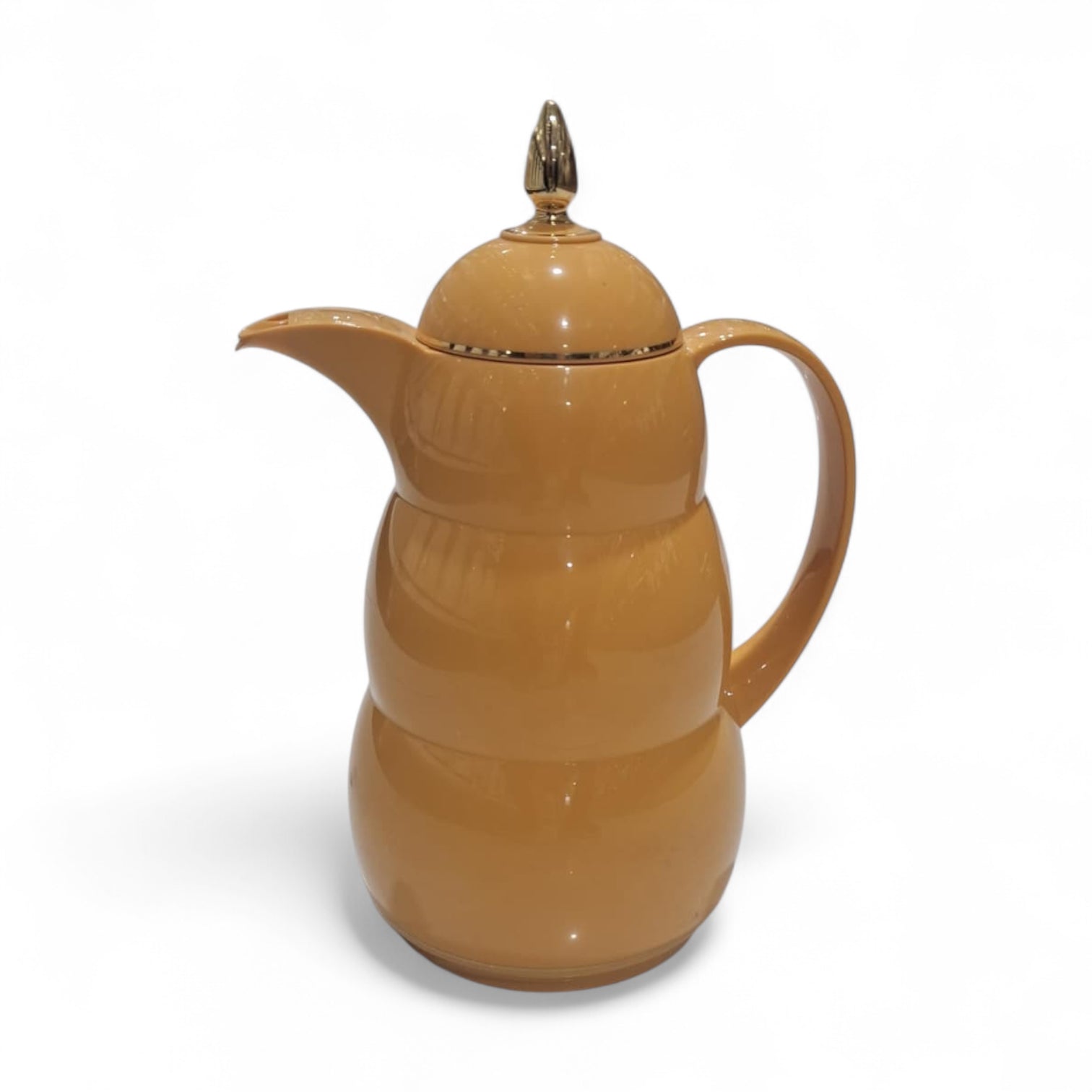 Premium Golden Insulated Thermos 1.0L – Luxury Double Wall Vacuum Flask with Gold Lid & Handle, Long-Lasting Heat & Cold Retention, and Elegant Curved Design for Coffee, Tea & Hospitality Use - Damoo