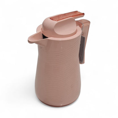 Modern Insulated Thermos Jug  – Premium Double Wall Vacuum Flask with Elegant Curved Handle, Heat & Cold Retention Design, Leakproof Lid, and Textured Finish for Home, Office & Serving - Damoo