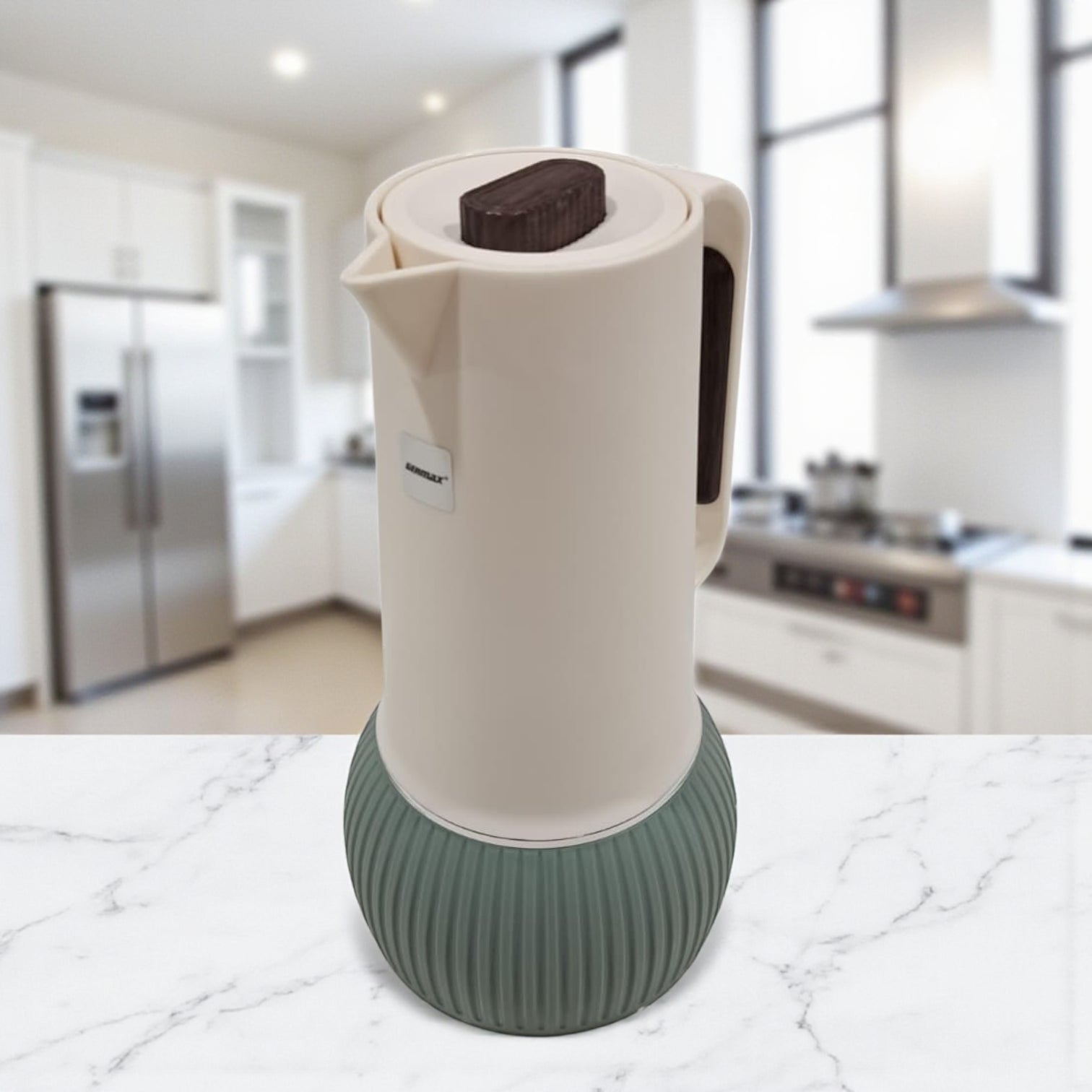 GERMAX 1 Liter Insulated Thermal Jug – Modern Coffee & Tea Vacuum Flask with Handle | Hot & Cold Beverage Carafe for Home, Office & Travel - Damoo