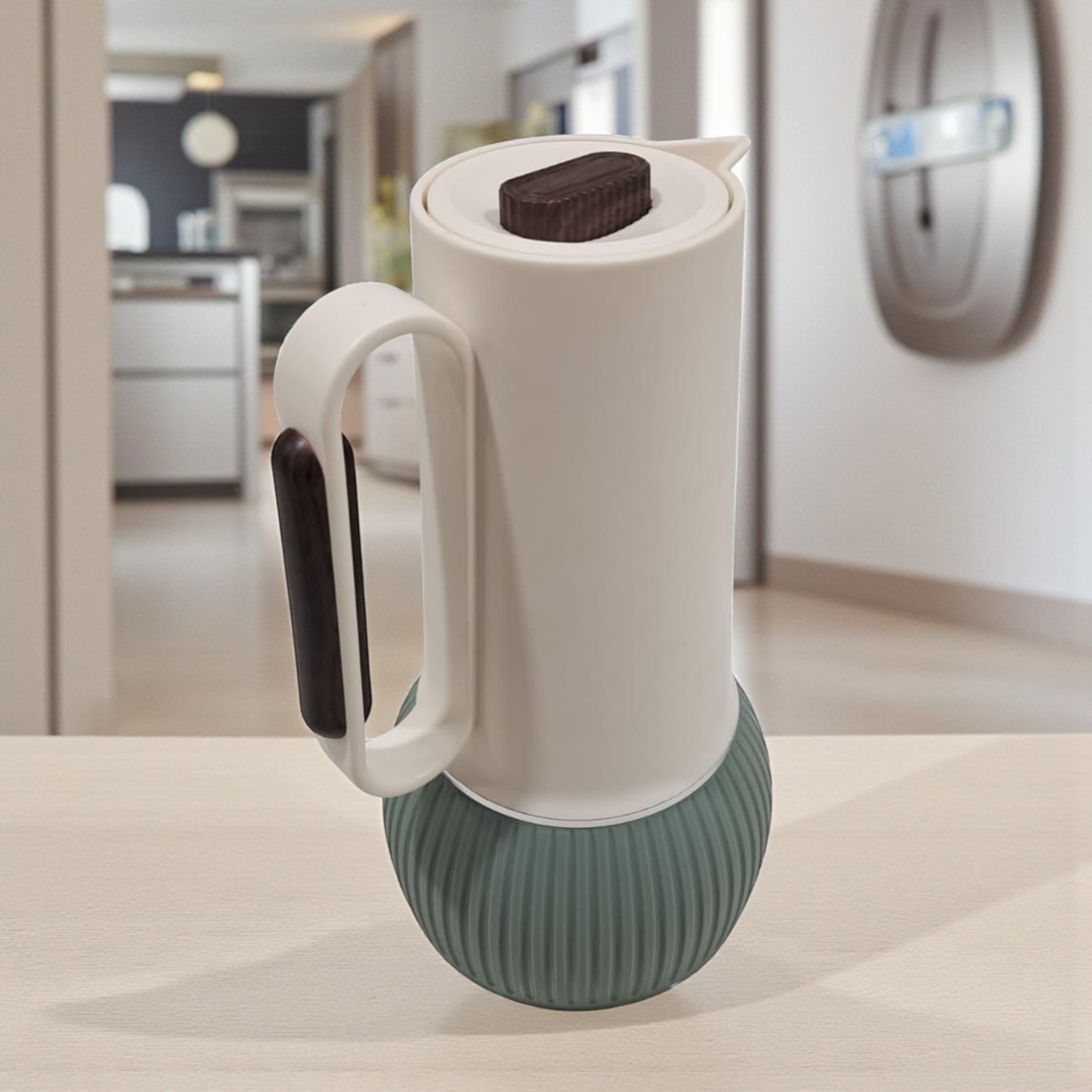 GERMAX 1 Liter Insulated Thermal Jug – Modern Coffee & Tea Vacuum Flask with Handle | Hot & Cold Beverage Carafe for Home, Office & Travel - Damoo