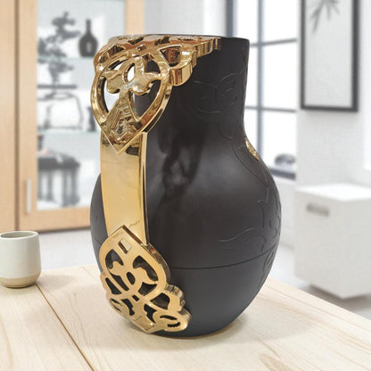 Otantik Luxury Thermos 1.0L – Elegant Arabic Style Double-Wall Insulated Flask with Ornate Golden & Silver Handle, Premium Design for Long Heat Retention, Available in different Colors, Ideal for Coffee, Tea & Majlis Use - Damoo