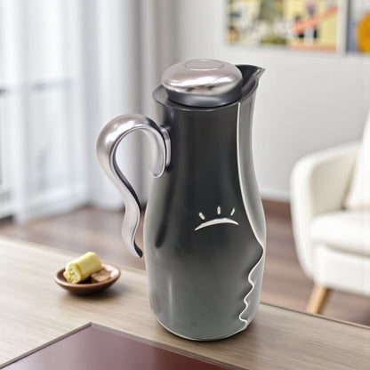 Najib Modern Style Vacuum Flask Set – 0.7L & 1.0L  Thermos Duo, Elegant Face Design, Double-Wall Insulated Jugs for Hot & Cold Beverages, Leak-Proof Lid & Ergonomic Handle - Damoo