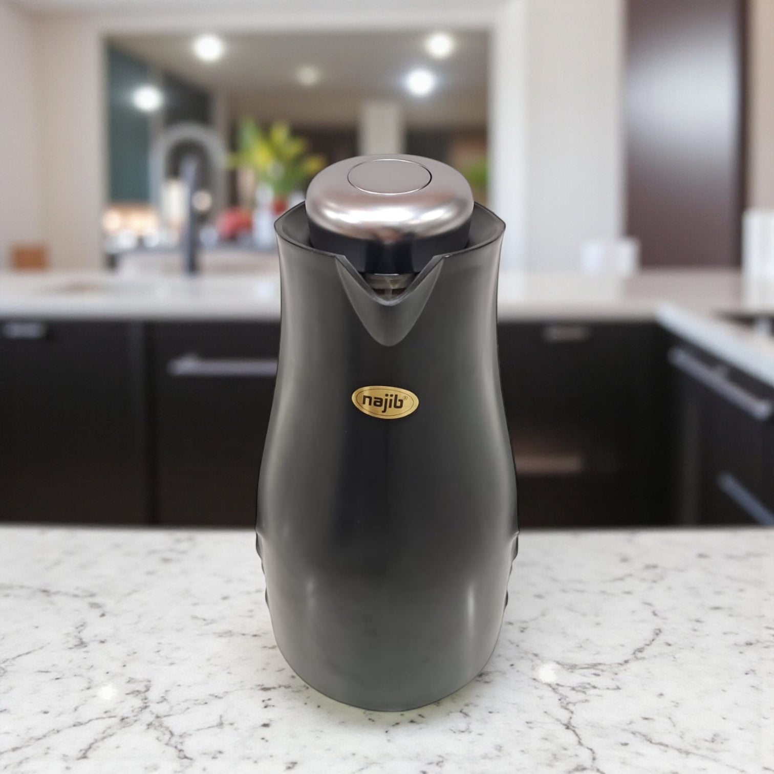 Najib Modern Style Vacuum Flask Set – 0.7L & 1.0L  Thermos Duo, Elegant Face Design, Double-Wall Insulated Jugs for Hot & Cold Beverages, Leak-Proof Lid & Ergonomic Handle - Damoo