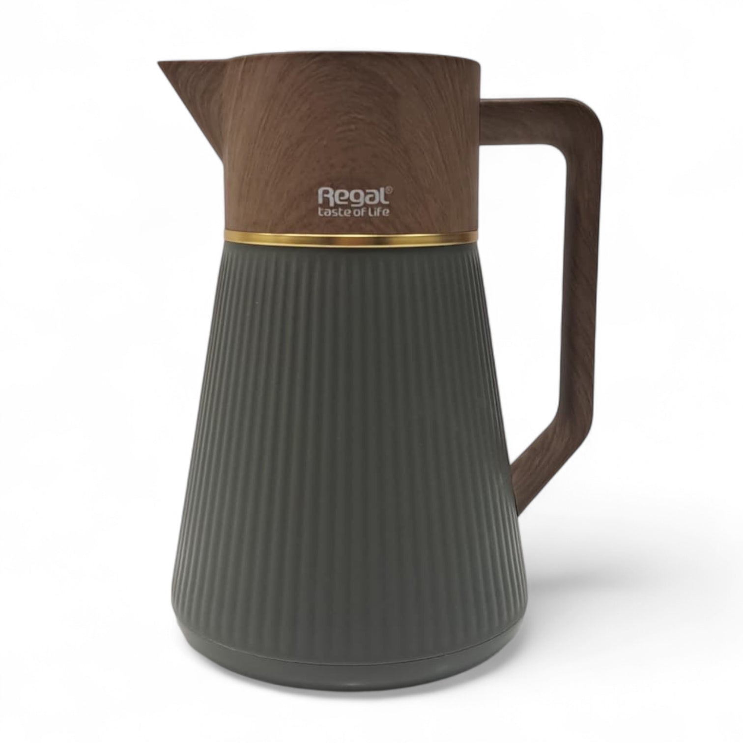 Regal 0.5L Thermal Coffee Carafe – Stylish Double-Wall Vacuum Flask, Elegant Wood-Finish Lid & Handle, Modern Design, Durable Hot & Cold Beverage Server