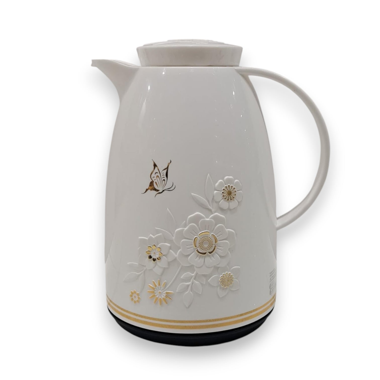 Regal 1.0 Liter Premium Floral Vacuum Flask – Double Wall Insulated Coffee & Tea Thermos with Embossed Design, Elegant Lid & Comfortable Handle – Ideal for Home, Office, and Gifting