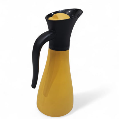 Crystal House 600ML Insulated Jug – Yellow & Black Vacuum Flask, Elegant Tall Design, Double-Wall Heat Retention, Easy-Pour Spout, and Ergonomic Handle for Hot & Cold Beverages - Damoo