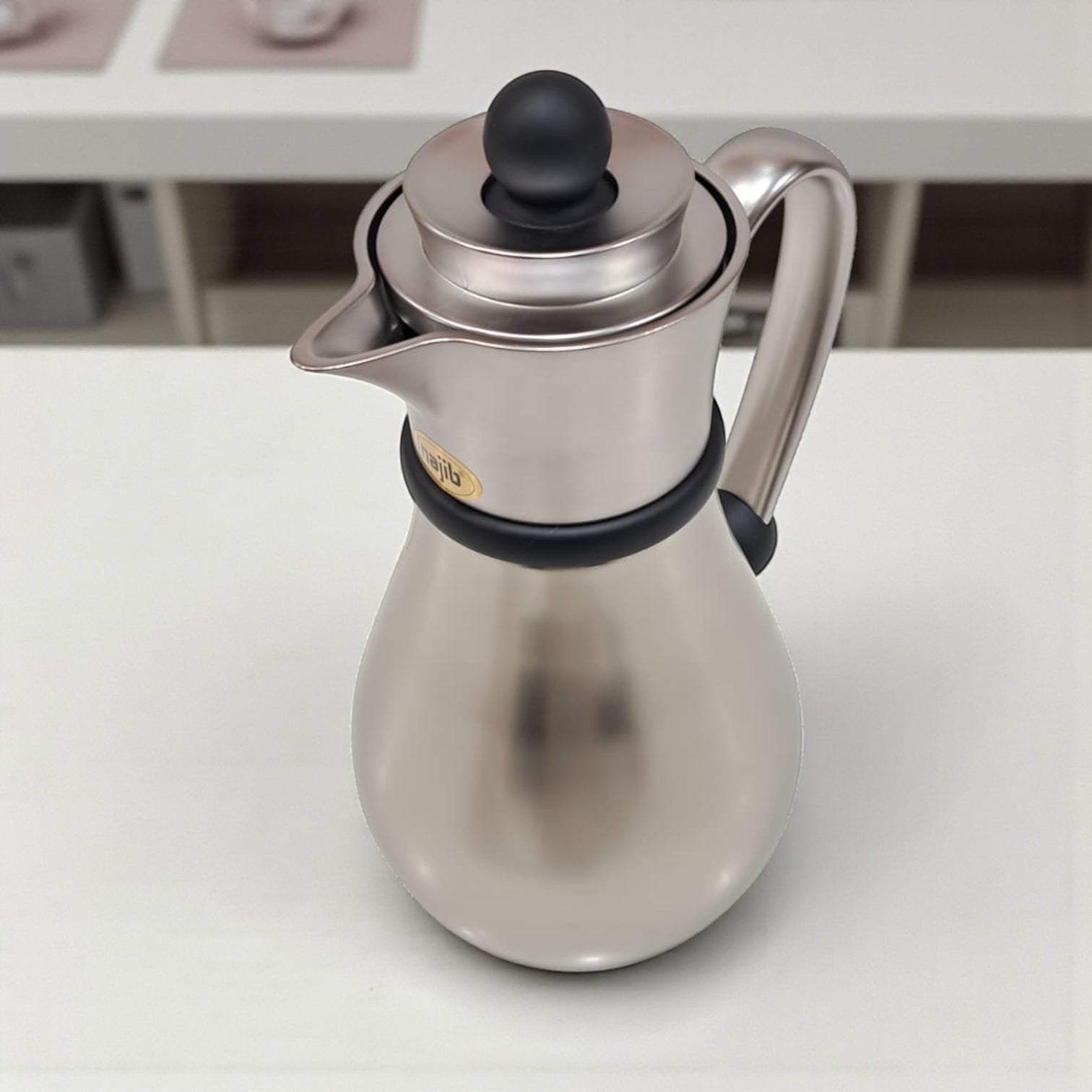 Najib Modern Style Stainless Steel Vacuum Flask Set – 0.7L & 1.0L Double-Wall Insulated Thermos Jugs | Elegant Brushed Silver Finish, Leak-Proof Design & Ergonomic Handle for Hot & Cold Beverages - Damoo