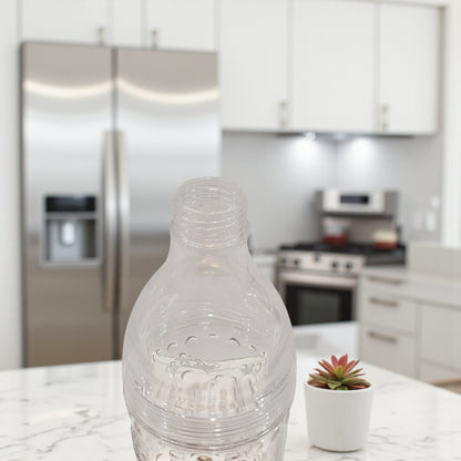 Luxury Clear Plastic Water Bottle with Gold Lid & Base – Reusable Textured Hydration Bottle for Home, Office, Gym & Travel – Elegant BPA-Free Design for Everyday Use - Damoo