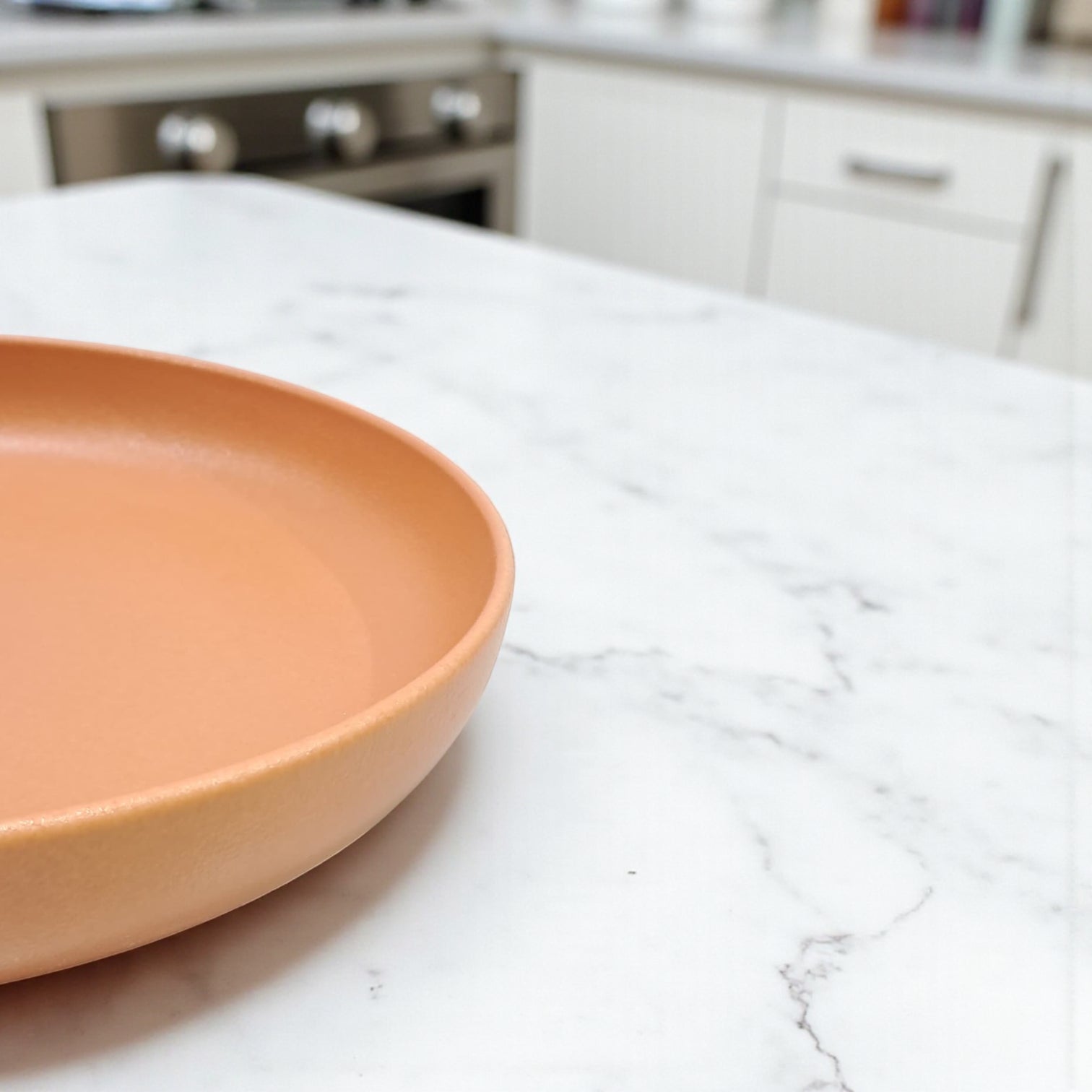 Matte Terracotta Ceramic Serving Plate – Modern Round Flat Dish for Dining, Snacks, Appetizers & Home Décor – Durable Stoneware Dinner Plate for Everyday Use - Damoo
