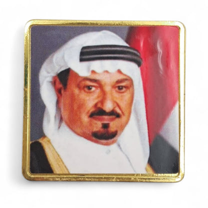 Elegant Square Commemorative Magnetic Metal Badge – Premium Gold-Framed Lapel Pin for National Day, Corporate Ceremonies, Cultural Events & Collector Display - Damoo