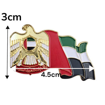 UAE National Emblem and Flag Metal Badge – Premium Gold-Plated Magnetic Pin for National Day, Events, Ceremonies & Patriotic Celebrations - Damoo