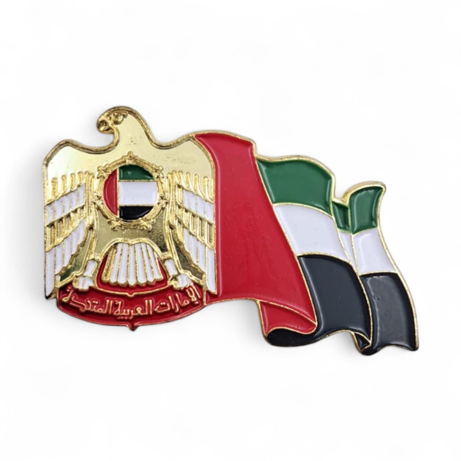 UAE National Emblem and Flag Metal Badge – Premium Gold-Plated Magnetic Pin for National Day, Events, Ceremonies & Patriotic Celebrations - Damoo