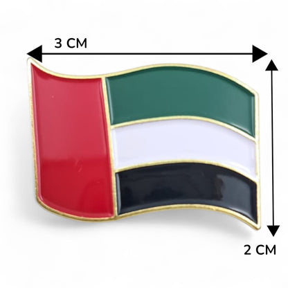 UAE National Flag Metal Badge – Premium Enamel Lapel Pin with Waving Flag Design for National Day, Flag Day, and Official Events - Damoo