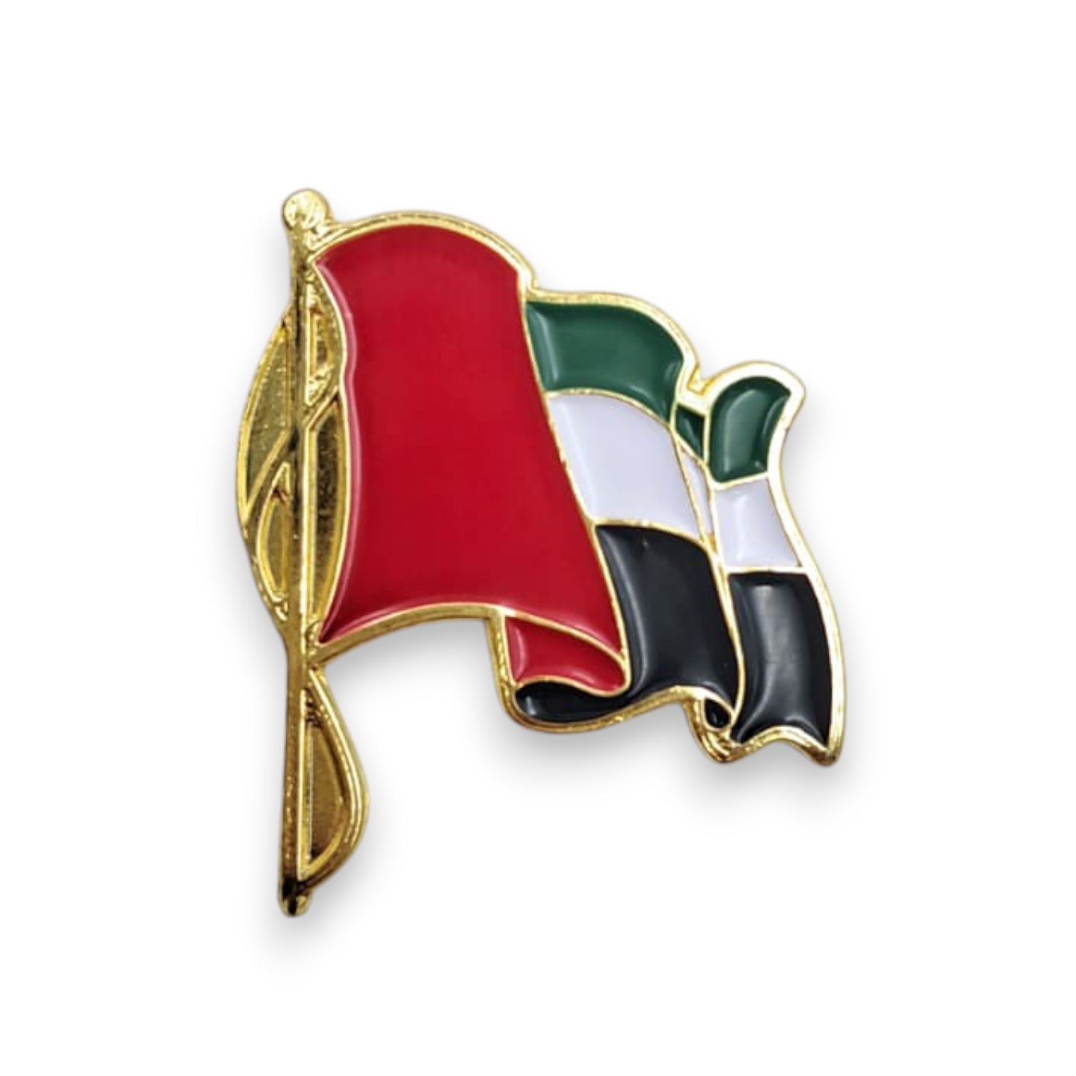 UAE National Flag Magnetic Badge – Premium Gold Lapel Pin for National Day & Flag Day | Patriotic Accessory for Men & Women - Damoo