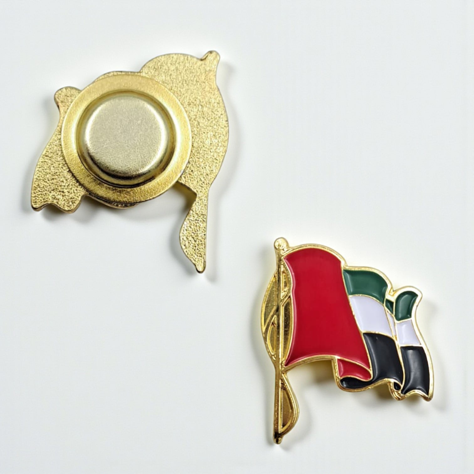 UAE National Flag Magnetic Badge – Premium Gold Lapel Pin for National Day & Flag Day | Patriotic Accessory for Men & Women - Damoo