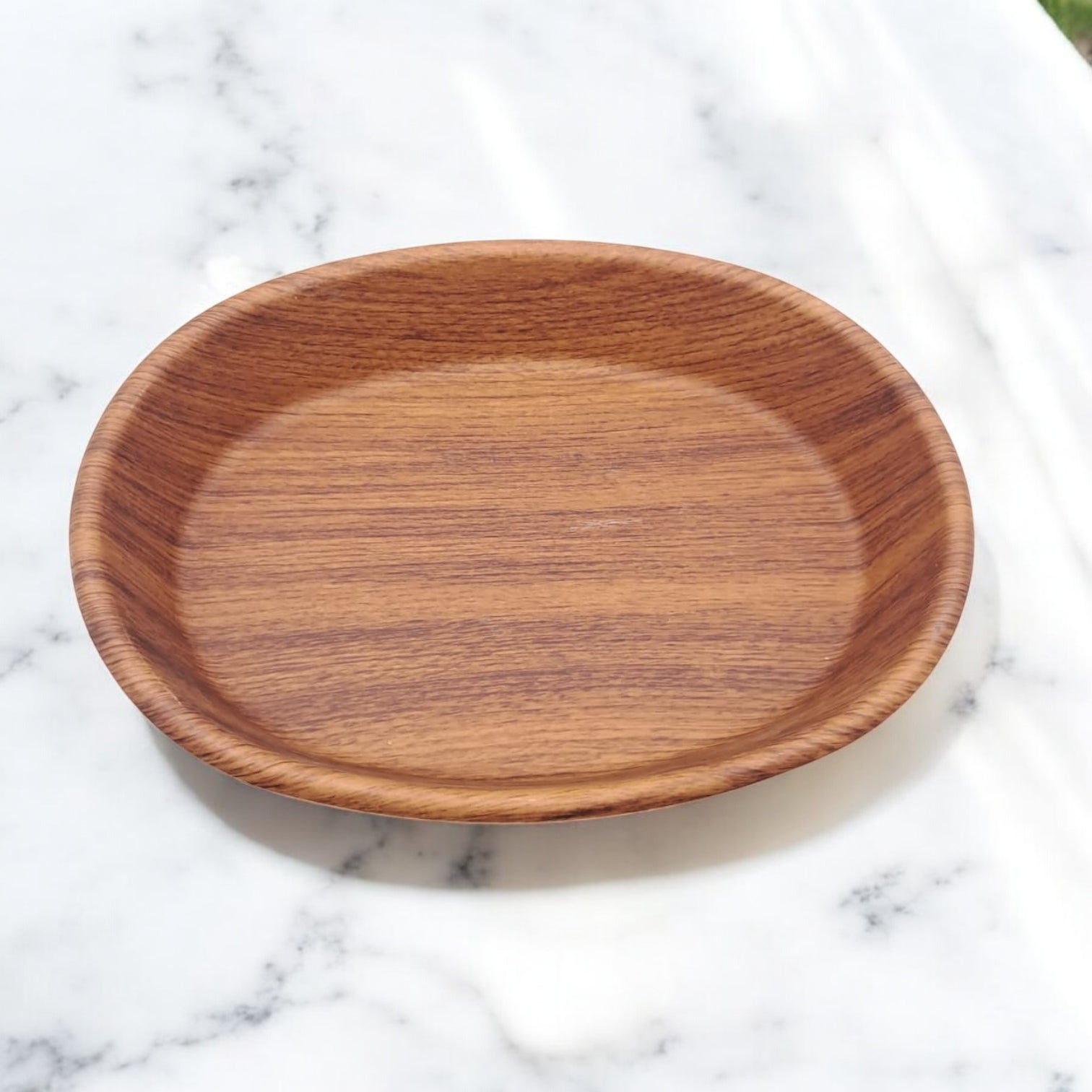 Evelin Wood Venice Serving Bowl – Large Handcrafted Round Wooden-Finish Multipurpose Bowl for Rice, Salad, Soup, Fruits & Snacks – Unbreakable Food-Safe Dinnerware Tableware, Brown