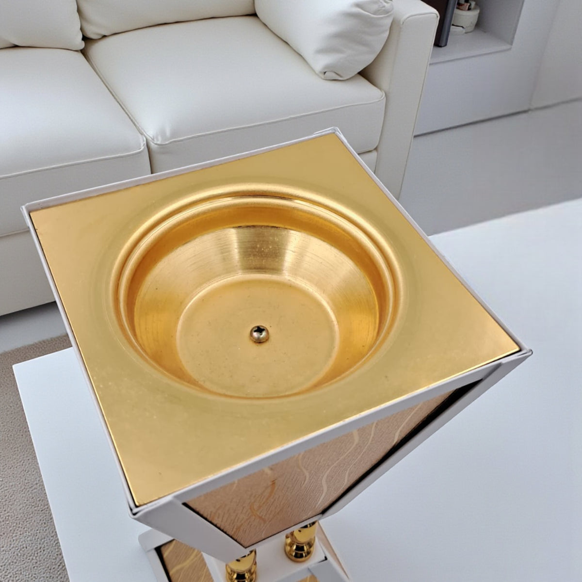 Luxury Gold & Silver Bakhoor Burner – Modern Dual-Tone Arabic Mabkhara | Aluminum Alloy Incense Holder for Oud, Bukhoor & Home Décor