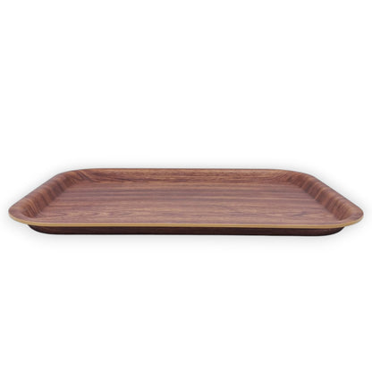 Evelin Rectangular Serving Tray Wood Design | Large Turkish-Made Plastic Tray for Food, Drinks & Snacks | Durable, Lightweight & Easy to Clean