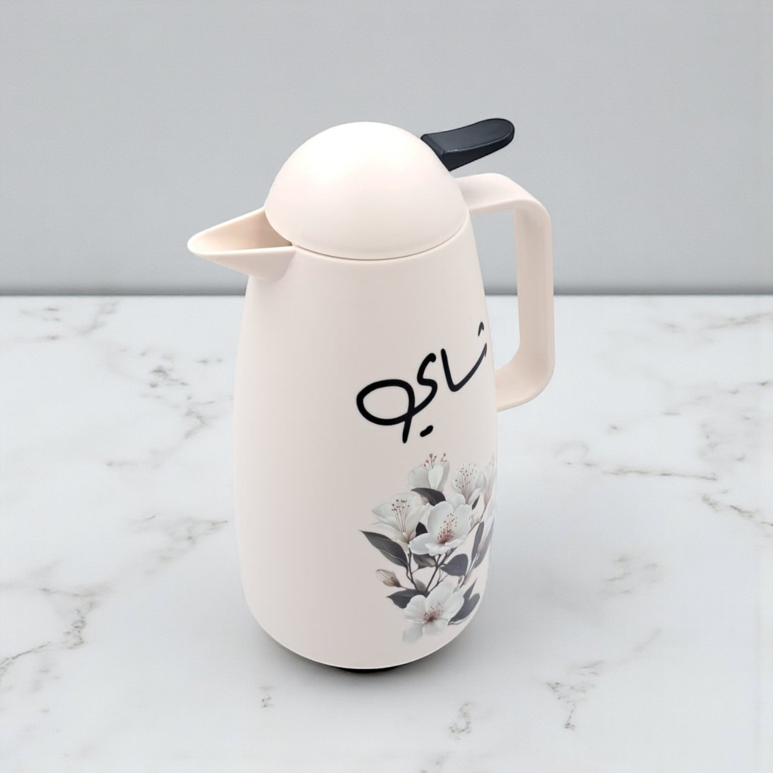 Crystal House Floral Thermos Flask for Tea  – Elegant Flower Print Insulated Flask 1L | Heat Retention Vacuum Jug | Durable & Stylish Serving Pot for Home, Office, or Gatherings