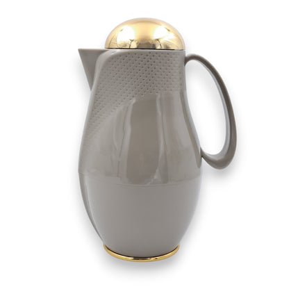 Regal Luxury Thermos Flask 1 Liter | Premium Insulated Hot & Cold Beverage Server with Gold Finish Lid | Elegant Double Wall Vacuum Jug
