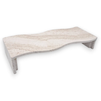 Natural Travertine Stone Display Stand – Handmade Rectangular Decorative Pedestal | Modern Minimalist Stone Riser for Home Décor, Vanity, and Table Styling