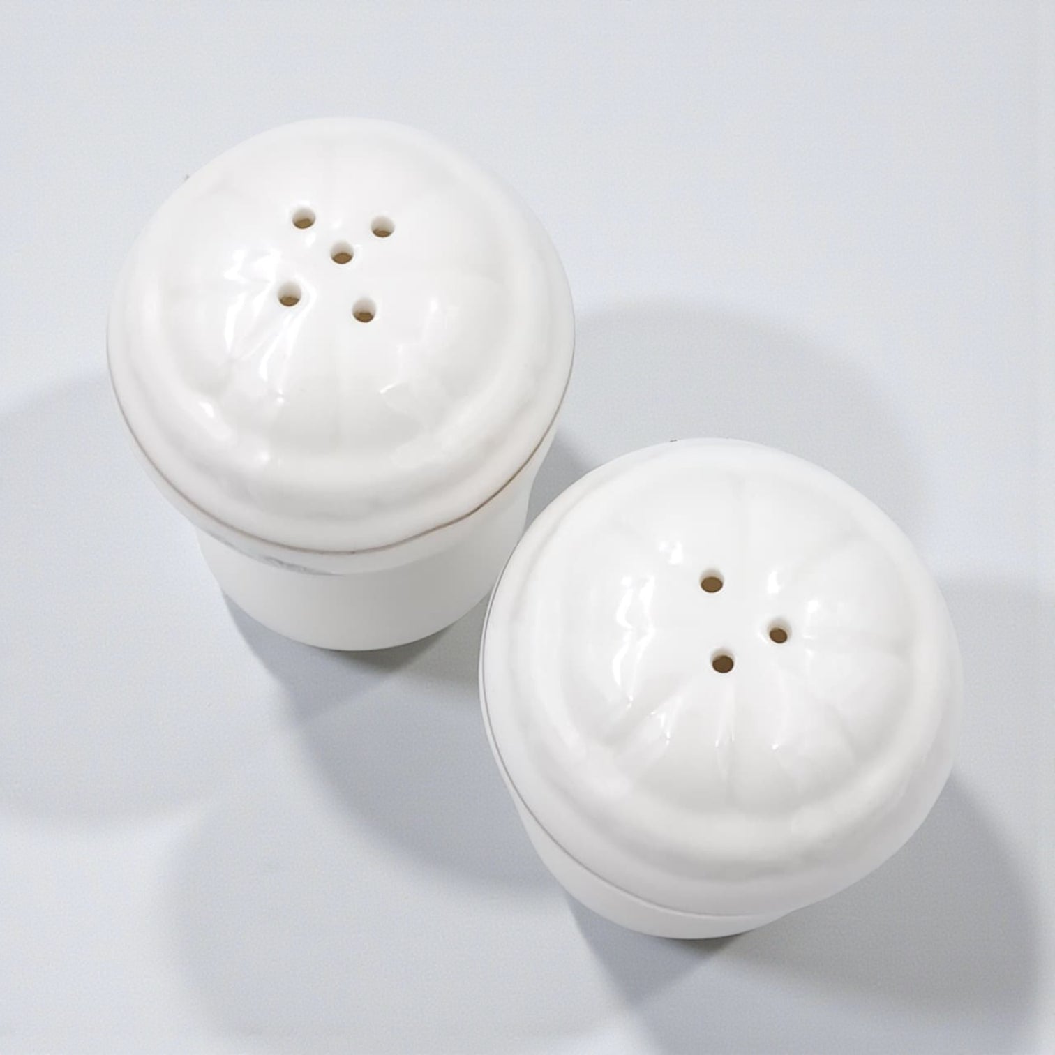 Solecasa Porcelain Salt & Pepper Shaker Set – Elegant Modern Bone China with Floral Design | Decorative Tabletop Seasoning Set