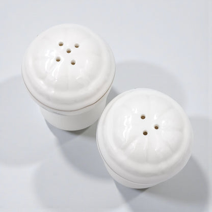 Solecasa Porcelain Salt & Pepper Shaker Set – Elegant Modern Bone China with Floral Design | Decorative Tabletop Seasoning Set
