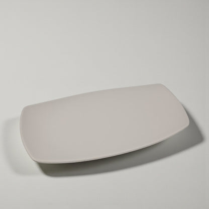 Edge Premium Melamine Rectangular Serving Plate – Modern Beige Platter, 25cm & 41cm – Unbreakable Heat-Resistant Tableware for Home, Hotel & Restaurant – Perfect for Desserts, Appetizers, Sushi, Breakfast & Buffet Display