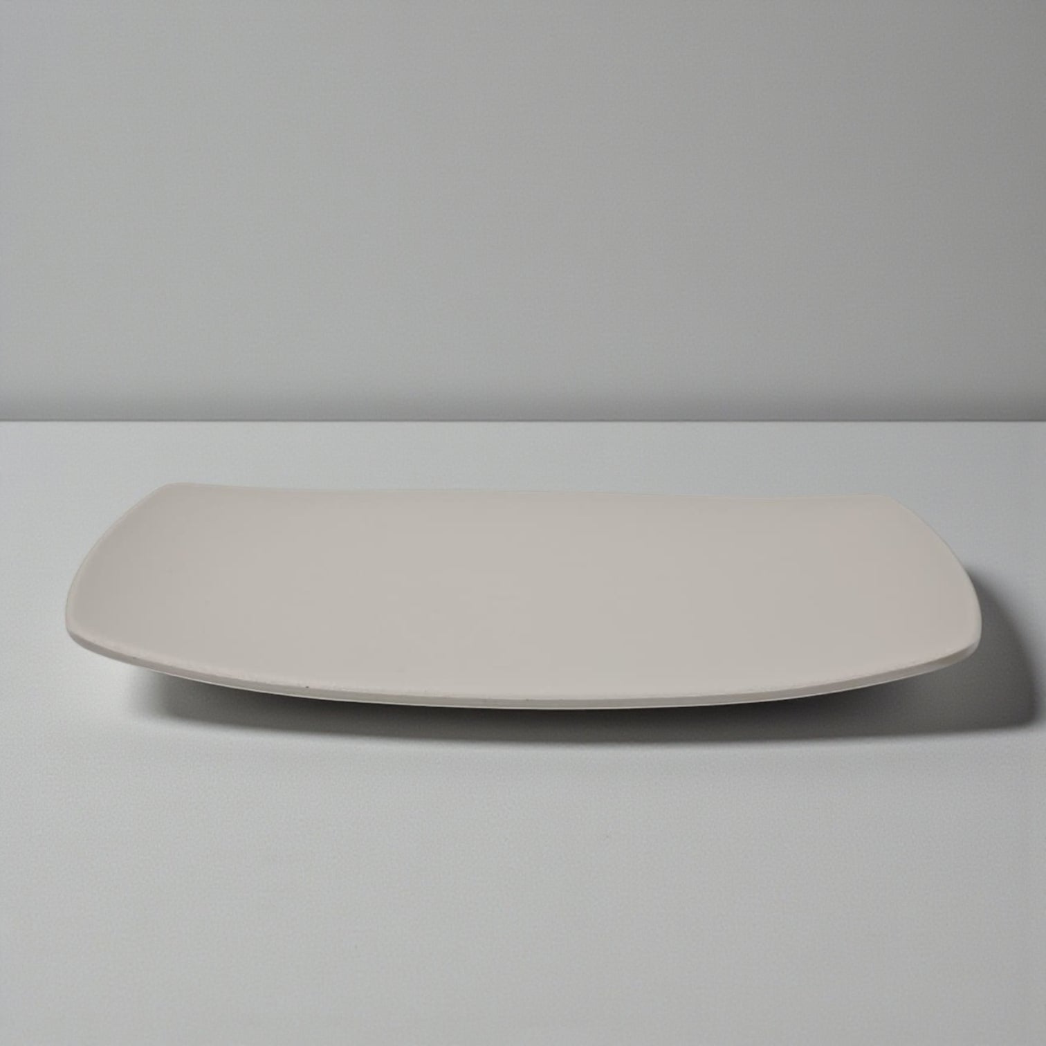 Edge Premium Melamine Rectangular Serving Plate – Modern Beige Platter, 25cm & 41cm – Unbreakable Heat-Resistant Tableware for Home, Hotel & Restaurant – Perfect for Desserts, Appetizers, Sushi, Breakfast & Buffet Display