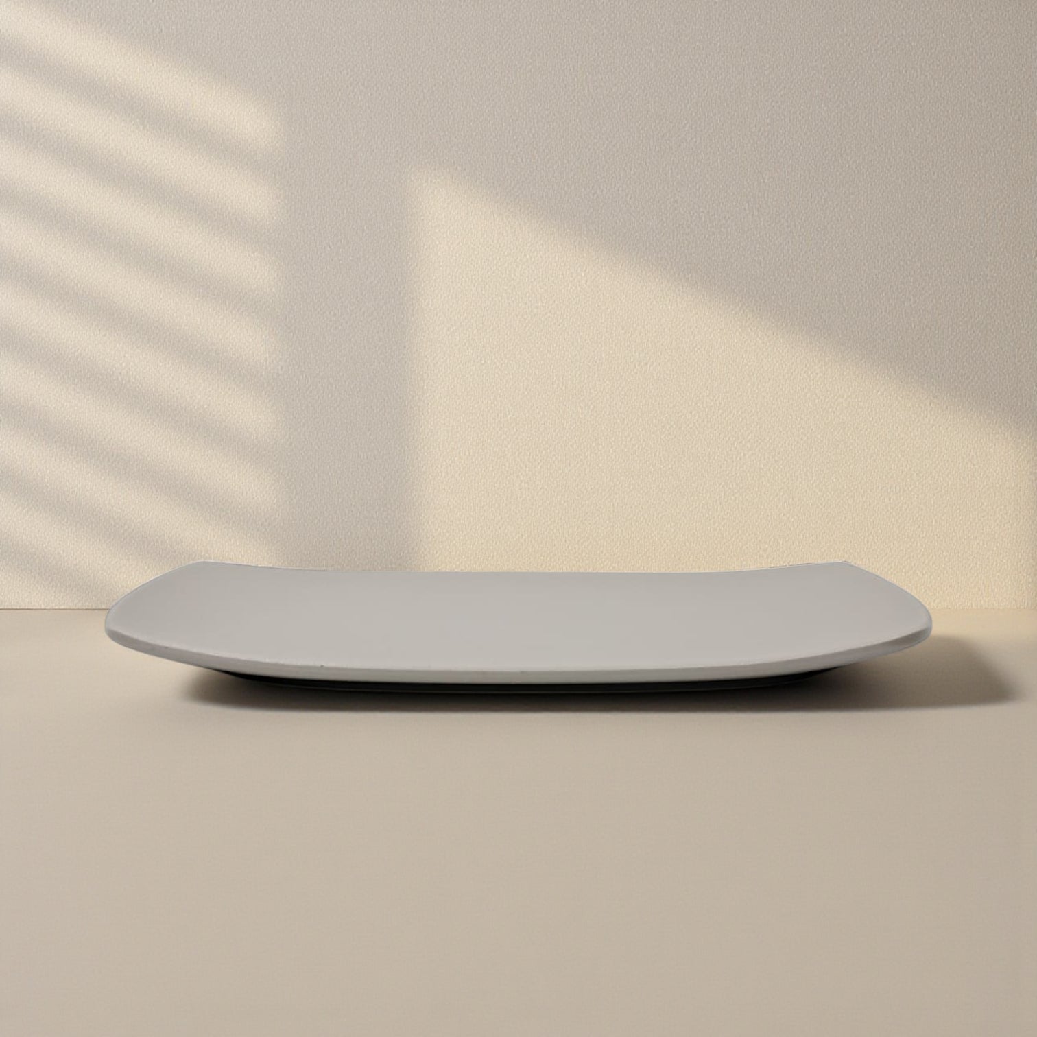 Edge Premium Melamine Rectangular Serving Plate – Modern Beige Platter, 25cm & 41cm – Unbreakable Heat-Resistant Tableware for Home, Hotel & Restaurant – Perfect for Desserts, Appetizers, Sushi, Breakfast & Buffet Display