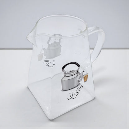 Karak Tea Glass Kettle with Stainless Steel Filter | Heat Resistant Borosilicate Pitcher with Detachable Fine Mesh Infuser | Stovetop Safe | Premium Glass Pot for Chai, Tea & Herbal Drinks