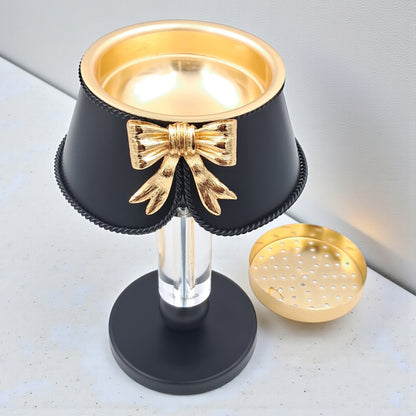 Palermo Luxury Decorative Bakhoor Burner Lamp – Elegant Home Incense Stand with Bow Design & Premium Craft Detailing - Damoo